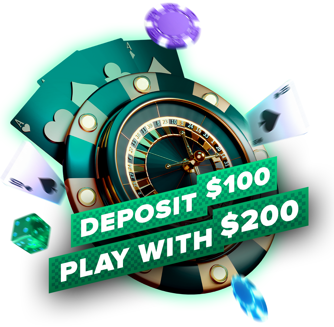 Celebrate in green: deposit $100, Play with $200